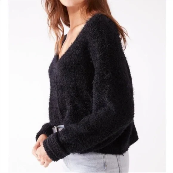 Free People Princess V-Neck Fuzzy Sweater - Picture 3 of 9